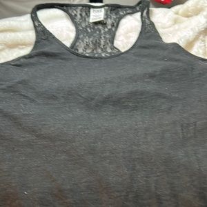 Pink tank top with lace